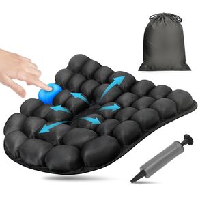 Premium 3D Comfortable Travel Air Cushion, Inflatable Car Seat Cushion Work for Home Office Chair Cushion Optimal Support (Large Air Cells)