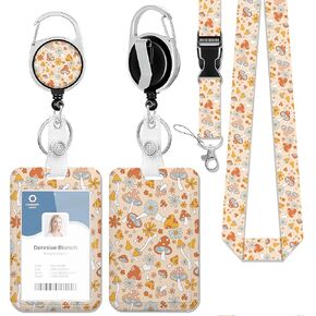 Science Biology Physics Flasks Formula Lanyard with Id Holder,ID Holder with Badge Reel Clips,Keychain Name Tag ID Card Holder Teacher Women Doctor