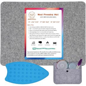 Wool Pressing Mat for Quilting17" x 13.5" Felt Ironing Pad 3/8" Thick,100% New Zealand Wool for Ironing, Sewing,Cutting on Ironing Board,Tabletop,Dryer,Countertop