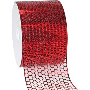 Prasent 80 mm - 45 m 1-Piece Chicago Honeycomb Ribbon, Silver