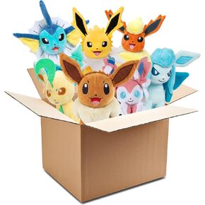 Pokemon 8" Eevee Evolution Plush Mystery Blind Box 2-Pack - Receive 1 Eevee & 1 Assorted Random Evolution Figure Toy - Officially Licensed - Gift for Kids, Boys, Girls - 2+