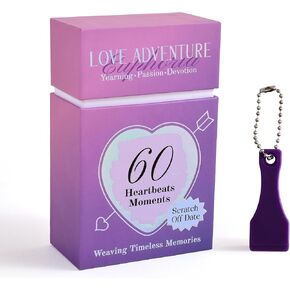 60 Date Ideas Card Games for Couples - Unique Date Deck Scratch Off Cards, Great Couples Gifts for Boyfriend Girlfriend, Romantic Wedding Anniversaries Newlywed Gifts for Husband Wife Bridal Shower