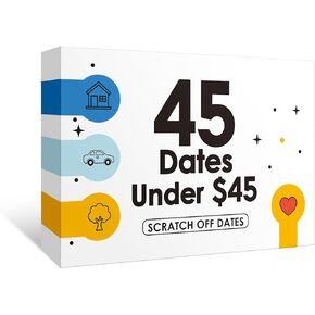 45 Scratch Off Date Night Ideas - Fun and Romantic Couple Gifts for Him, Her, Husband or Wife - Special Girlfriend or Boyfriend Gifts for Anniversaries, Birthdays and More