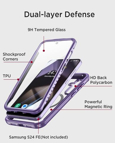 حافظة Miimall رفيعة لهاتف Samsung Galaxy S24 Plus شفافة مع حامل حلقي، مادة TPU الناعمة المضادة للأصفر [حامل حلقة مغناطيسية معدنية] [دعم التثبيت المغناطيسي للسيارة] حافظة هاتف مضادة للصدمات لهاتف Galaxy S24 Plus - شفافة in Saudi Arabia