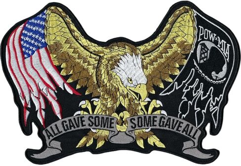 US Marines Eagle Patch | Military Patriotic Vet American Flag | Iron On Embroidered Large - by Nixon Thread Co. (11") (Marines) in Saudi Arabia