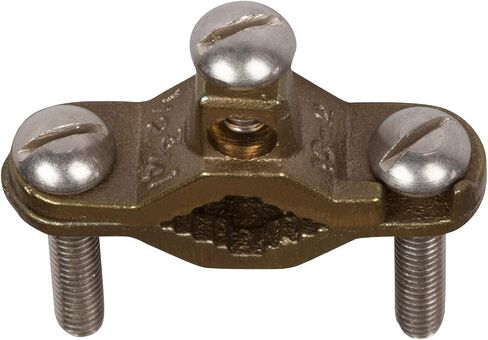 Morris Products Direct Burial Copper Ground Pipe Clamps – for Connecting Grounding Electrodes to Water Pipes, Tubing, Ground Rods – 2-10 Wire Range, 1/2-1" Water Pipe Range, 1/4-20 Screw Thread in Saudi Arabia
