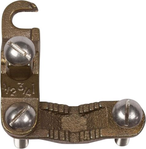 Morris Products Direct Burial Copper Ground Pipe Clamps – for Connecting Grounding Electrodes to Water Pipes, Tubing, Ground Rods – 2-10 Wire Range, 1/2-1" Water Pipe Range, 1/4-20 Screw Thread in Saudi Arabia