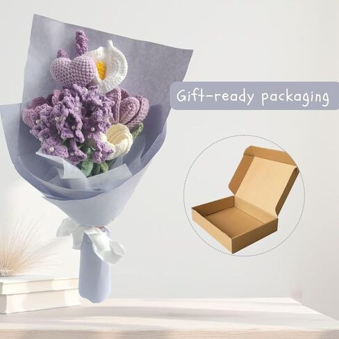 Sunflower Crochet Flowers Bouquet, Handmade Crochet Knitted Artificial Flowers Gifts for Family/Friends in Saudi Arabia