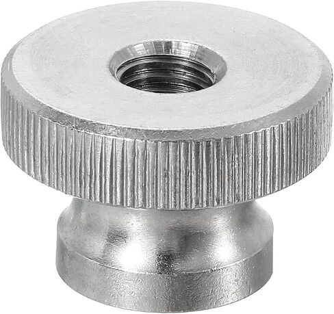 uxcell Knurled Thumb Nuts, 5Pcs M4 x D12mm x H8mm Stainless Steel Round Knobs Fasteners Through Hole Hand Screw Nut Silver for 3D Printer Parts, Machine Tools in Saudi Arabia