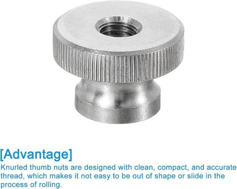 uxcell Knurled Thumb Nuts, 5Pcs M4 x D12mm x H8mm Stainless Steel Round Knobs Fasteners Through Hole Hand Screw Nut Silver for 3D Printer Parts, Machine Tools in Saudi Arabia
