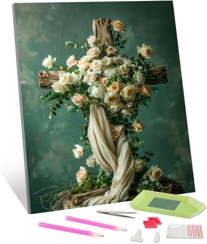 TISHIRON Diamond Painting Kits Jesus Diamond Painting Art for Adults Figure of Jesus Walks on Water on Beautiful Sunset Diamond Art Christ Religion Diamond Art Kits, 12x16 Inches in Kuwait