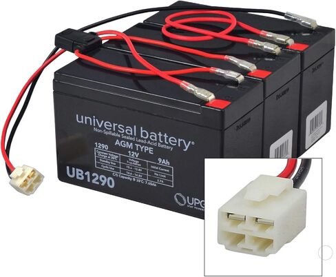 AlveyTech 36 Volt Battery Pack (9 Ah, with Harness) - Fits The Razor EcoSmart Metro, Kit of 12V Replacement Batteries, Electric Power Dirt Scooter, Scooters, Universal Rechargeable SLA AGM in Saudi Arabia