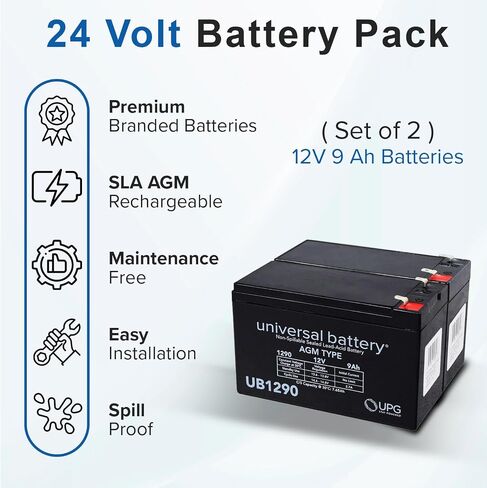 AlveyTech 36 Volt Battery Pack (9 Ah, with Harness) - Fits The Razor EcoSmart Metro, Kit of 12V Replacement Batteries, Electric Power Dirt Scooter, Scooters, Universal Rechargeable SLA AGM in Saudi Arabia