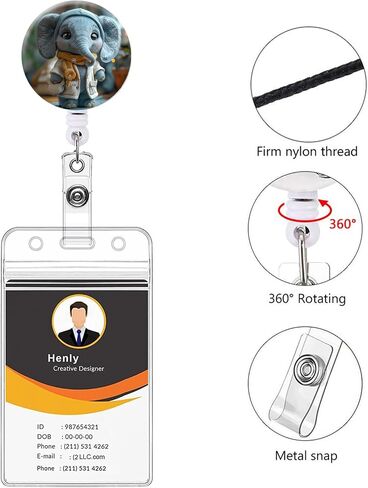 ID Badge Holder,Retractable Badge Reel with Alligator Clip Decorative Badge Clip for ID Card Holders Office Worker Doctor Nurse Teachers Students(Tree of Life) in Saudi Arabia
