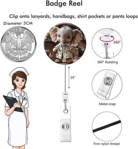 ID Badge Holder,Retractable Badge Reel with Alligator Clip Decorative Badge Clip for ID Card Holders Office Worker Doctor Nurse Teachers Students(Tree of Life) in Saudi Arabia