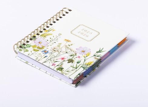 2025-2026 Eccolo Spiral Agenda Planner, Ivory Wild Flowers, Weekly & Monthly Pages, 18 Months, Sticker Sheets, Inspirational Quotes (7.75 x 8.75, July 2025 - Dec 2026) in Saudi Arabia