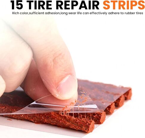 GRAND PITSTOP 42 Pcs Universal Tire Repair Kit, Heavy Duty Car Emergency Tool Kit for Flat Tire Puncture Repair, Compact Kit for Autos, Cars, Motorcycles, Trucks, RVs, etc.(30 Strips) in Saudi Arabia