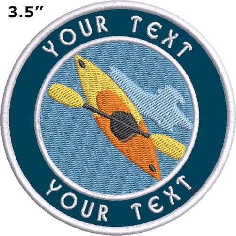 Custom YOUR TEXT Kayak Embroidered Patch DIY Iron or Sew-on Decorative Clothing Embroidery Badge Emblem Souvenir Applique - Explore & Wander More - Seek Adventure - Rivers & Rafting - Vacation Travels in Saudi Arabia