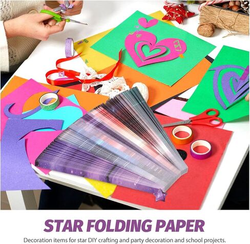 540 Sheets 8 Colors Star Sky Origami Paper Strips for Diy Handcrafts, Pentagram Star Folding Crafts, Party Decorations in Saudi Arabia