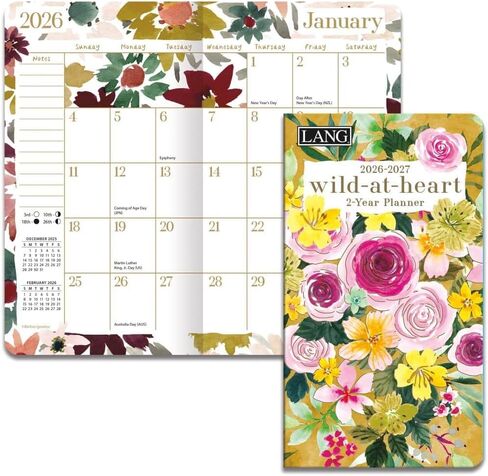 Lang Companies, Wild At Heart 2 Year 2026 Pocket Planner, 3.63'' X 6.5'', Weekly Calendar with Wire-O Binding in Saudi Arabia