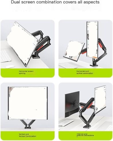 Dual Screen Monitor Stand Mechanical arm White Lifting Notebook Two-in-one Computer Heightening Bracket(Gray) in Saudi Arabia