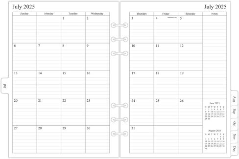 newestor 2024-2025 إعادة تعبئة المخطط الشهري لملف A5، صفحتين في الشهر، 18 شهرًا من يوليو 2024 - ديسمبر 2025، 5.6 بوصة × 8.25 بوصة، 6 فتحات مثقوبة in Kuwait