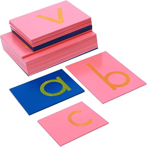 Adena Montessori Materials Lower Case Sandpaper Letters,Print Language Development Toys,Early Child Learning Material,ABC Alphabet Preschool Baby English Letters Language Teaching(Without Box) in Saudi Arabia