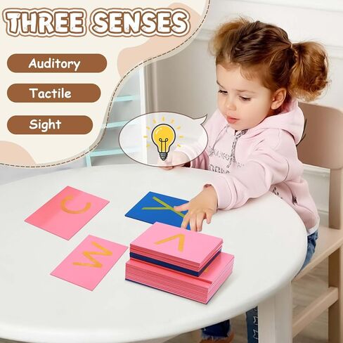 Adena Montessori Materials Lower Case Sandpaper Letters,Print Language Development Toys,Early Child Learning Material,ABC Alphabet Preschool Baby English Letters Language Teaching(Without Box) in Saudi Arabia