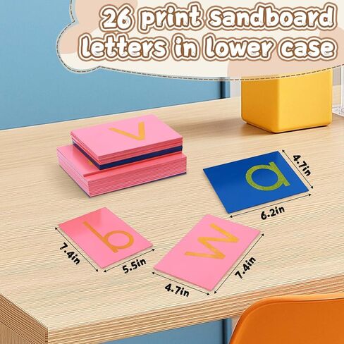 Adena Montessori Materials Lower Case Sandpaper Letters,Print Language Development Toys,Early Child Learning Material,ABC Alphabet Preschool Baby English Letters Language Teaching(Without Box) in Saudi Arabia