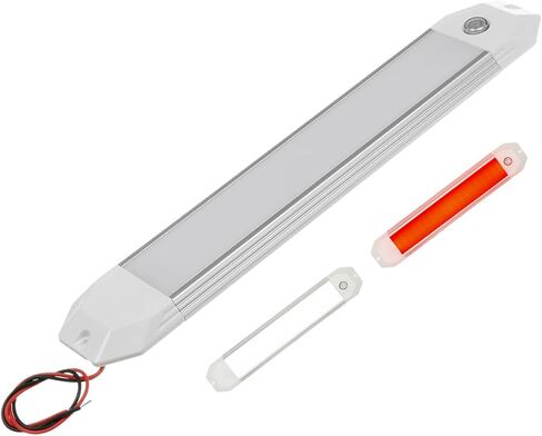 ضوء قبة القارب LED ثنائي اللون يعمل باللمس، ضوء داخلي للسقف مقاس 12 بوصة للتركيب على السطح لشاحنة قارب مقطورة RV (أبيض | أزرق) in Kuwait