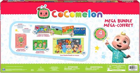 Spin Master Games, CoComelon Puzzles 4-Pack, Wooden Jigsaw Puzzles for Preschoolers, 18 Pieces Each, Interchangeable Character Pieces, for Ages 3 & Up in Saudi Arabia
