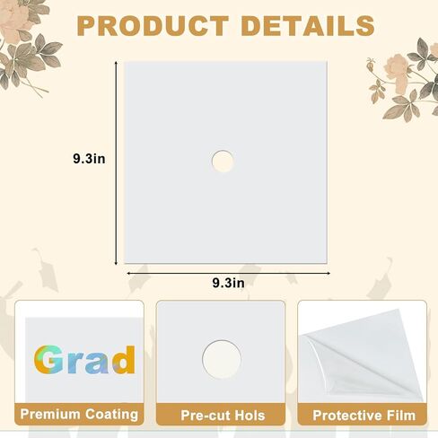 3 Pcs Sublimation Blanks for Graduation Cap Grad Decorations Premium Hardboard MDF Grad Cap Blanks Graduation 2025 Gifts Accessories 9" x 9" in Saudi Arabia