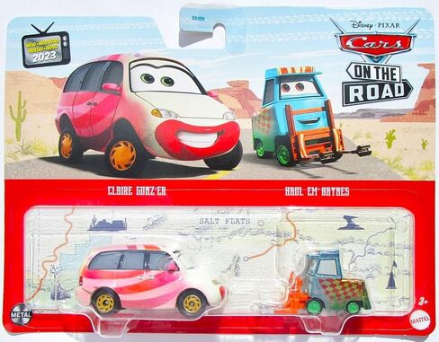 Disney Cars 2023 1:55 Scale Diecast 2-Pack On The Road (Claire Gunz'er and Haul em' Haynes) in Saudi Arabia