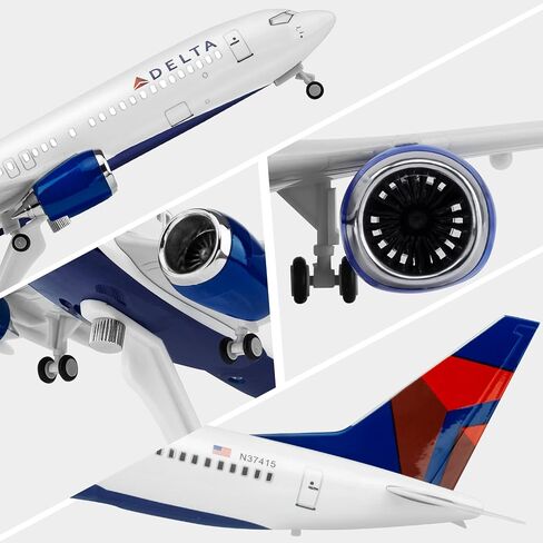 Joylluoan 1:130 Delta Plane Model Alloy Diecast Airplanes with LED Light in Saudi Arabia