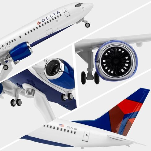 Joylluoan 1:130 Delta Plane Model Alloy Diecast Airplanes with LED Light in Saudi Arabia