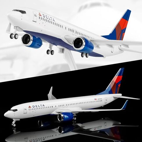 Joylluoan 1:130 Delta Plane Model Alloy Diecast Airplanes with LED Light in Saudi Arabia