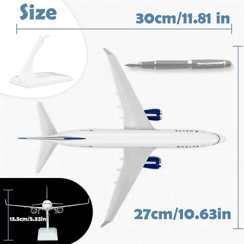 Joylluoan 1:130 Delta Plane Model Alloy Diecast Airplanes with LED Light in Saudi Arabia