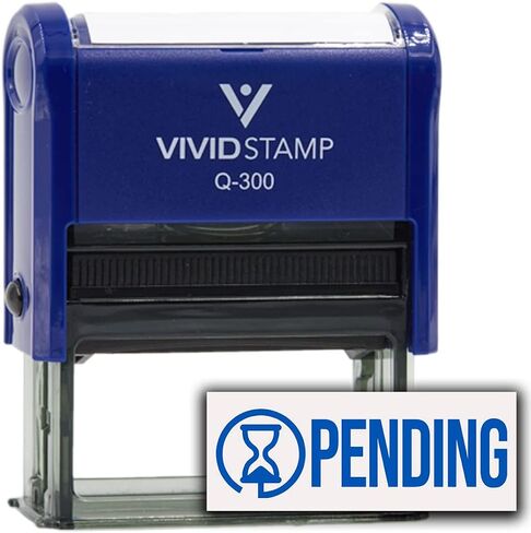 Pending (Hourglass) Self Inking Rubber Stamp (Blue Ink) - Q-300 in Saudi Arabia