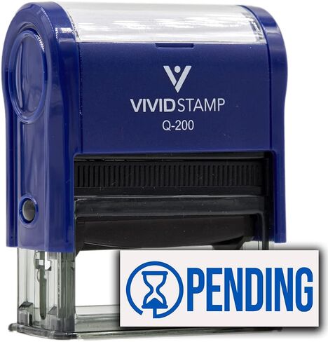 Pending (Hourglass) Self Inking Rubber Stamp (Blue Ink) - Q-300 in Saudi Arabia