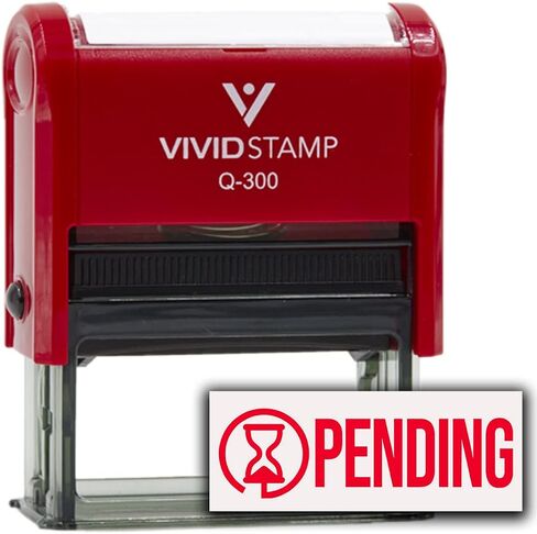 Pending (Hourglass) Self Inking Rubber Stamp (Blue Ink) - Q-300 in Saudi Arabia