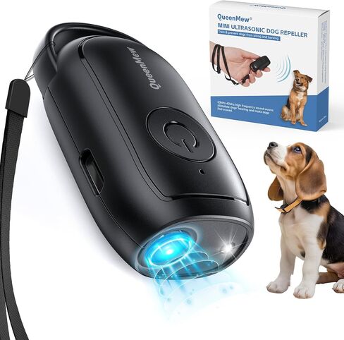 Ultrasonic Bark Control Device, Portable Anti-Barking Device, Handheld Dog Bark Deterrent with Frequency & Strobe Light, Rechargeable for Indoor and Outdoor Use, 26 ft Distance (Black) in Saudi Arabia