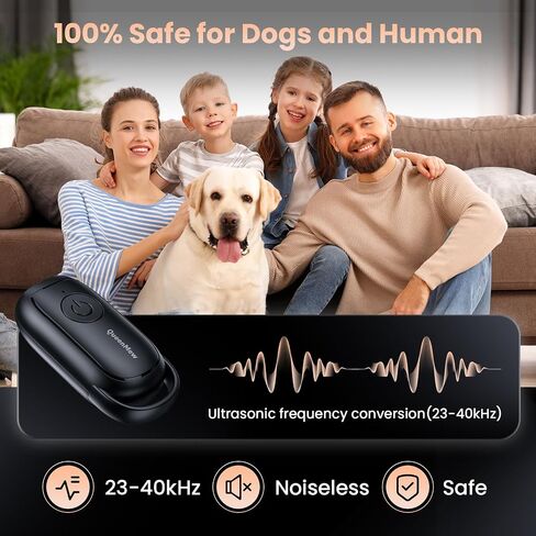 Ultrasonic Bark Control Device, Portable Anti-Barking Device, Handheld Dog Bark Deterrent with Frequency & Strobe Light, Rechargeable for Indoor and Outdoor Use, 26 ft Distance (Black) in Kuwait