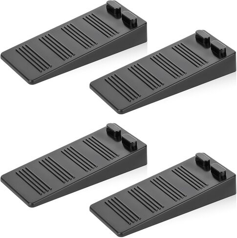 4 Pcs Rubber Door Stoppers for Bottom of Door Wedge Thin Doors Stopper for Carpet Tile Concrete Floor Large Rubber Door Stoppers for Commercial Home(3.5 * 1.5 * 0.7 Inches,Black) in Saudi Arabia