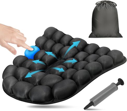 Premium 3D Comfortable Travel Air Cushion, Inflatable Car Seat Cushion Work for Home Office Chair Cushion Optimal Support (Large Air Cells) in Saudi Arabia
