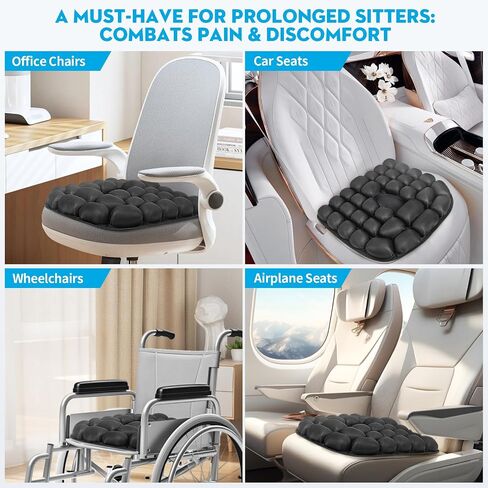Premium 3D Comfortable Travel Air Cushion, Inflatable Car Seat Cushion Work for Home Office Chair Cushion Optimal Support (Large Air Cells) in Saudi Arabia