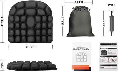 Premium 3D Comfortable Travel Air Cushion, Inflatable Car Seat Cushion Work for Home Office Chair Cushion Optimal Support (Large Air Cells) in Saudi Arabia