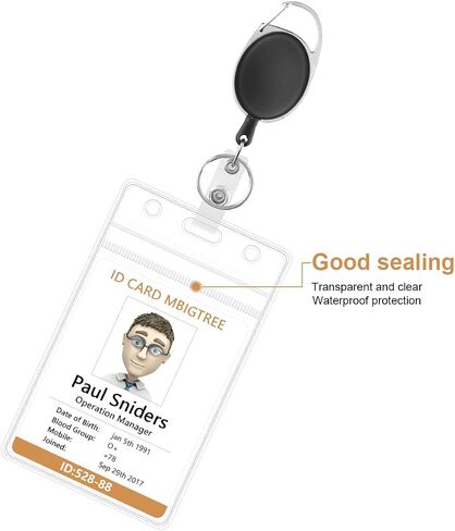 2 Pack of Vertical ID Badge Holder with Adjustable Retractable Lanyard | Retractable Badge Holders, Heavy Duty Badge Reel | Student ID Card Holder, Plastic Badge Holder, Double Sided Badge Protector in Saudi Arabia