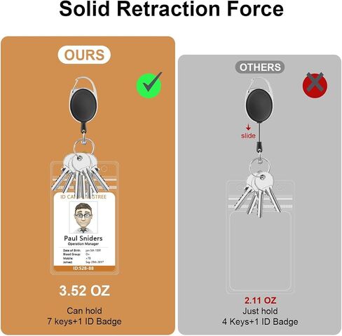 2 Pack of Vertical ID Badge Holder with Adjustable Retractable Lanyard | Retractable Badge Holders, Heavy Duty Badge Reel | Student ID Card Holder, Plastic Badge Holder, Double Sided Badge Protector in Saudi Arabia