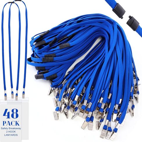 Kosiz 48 PCS سلامة الحبل الشحول مع مقطع مزدوج القناع الوجه الحبل 2 - تصميم هوك قابلة للتعديل شارات الرقبة حزام الرقبة in Saudi Arabia