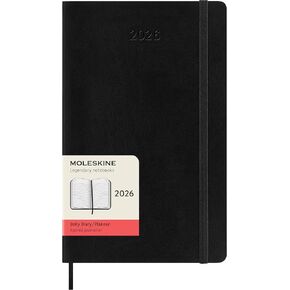Moleskine Classic 12 Month 2026 Daily Planner, Soft Cover, Large (5" x 8.25"), Black, 400 pages
